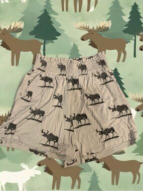 Kate Quinn Bamboo Collection- Girls Moose Print Shorts